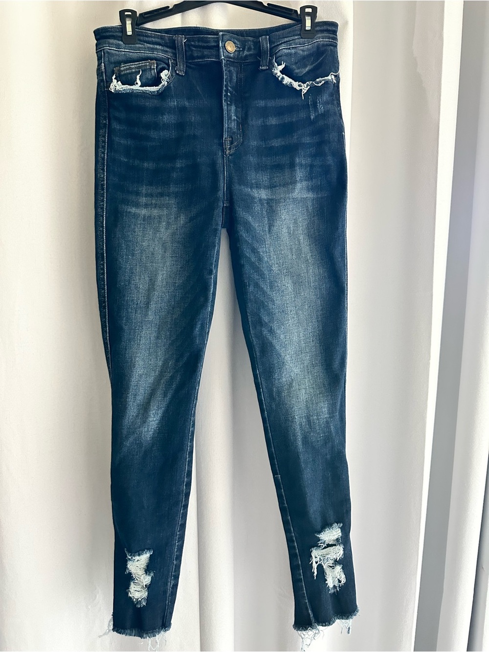 Flying Monkey Dark Blue Distressed Skinny Jeans
